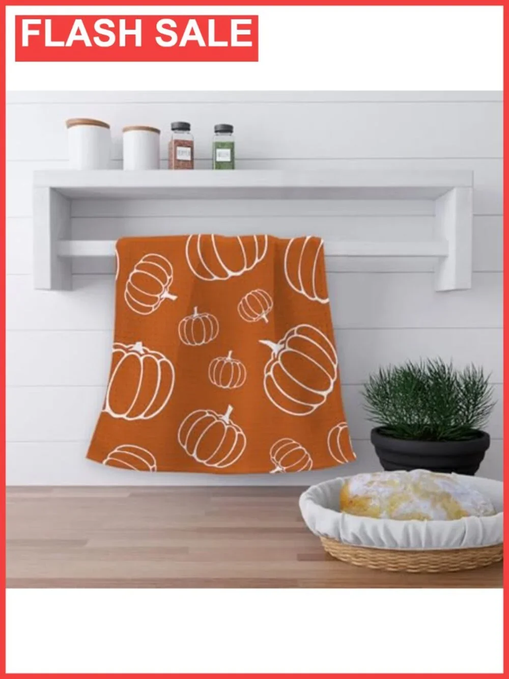 Fall Pumpkin Kitchen Dish Towels Set of 2 Polyester 16x24 Inch Farmhouse